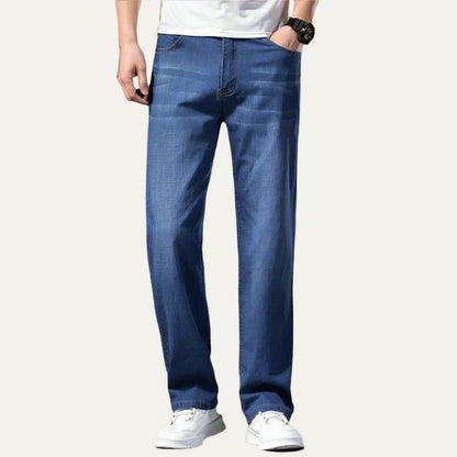 Casual Loose Fit Blue Jeans for Men