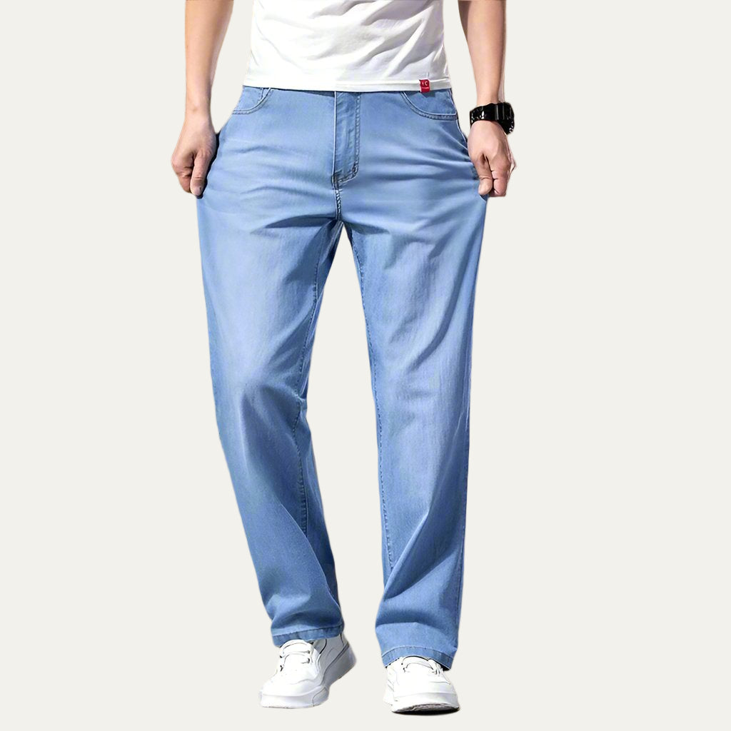 Casual Loose Fit Blue Jeans for Men - OutfitLondon