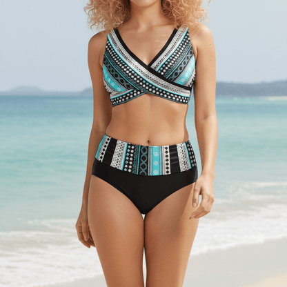 Flattering High Waist V Neck Swimsuit for Women