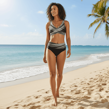 Flattering High Waist V Neck Swimsuit for Women
