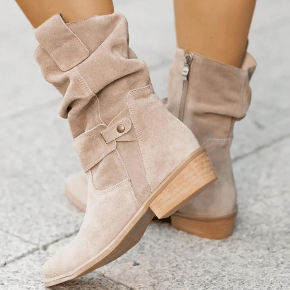 Women's Suede Ankle Boots - OutfitLondon