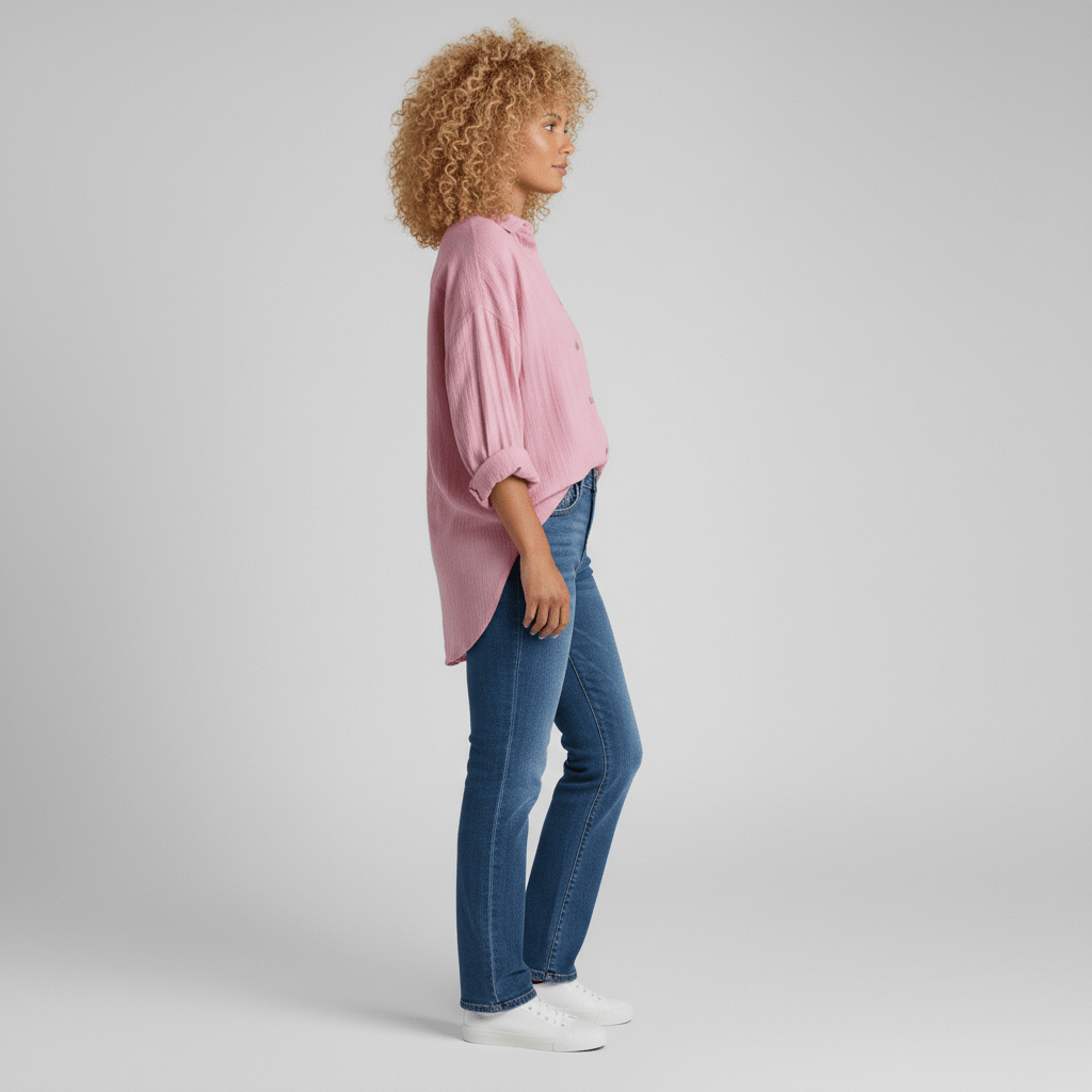 Relaxed Fit Button Down Long Sleeve Shirt