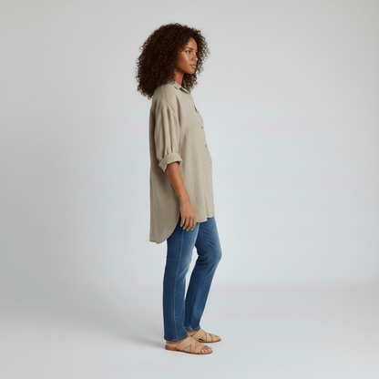 Relaxed Fit Button Down Long Sleeve Shirt