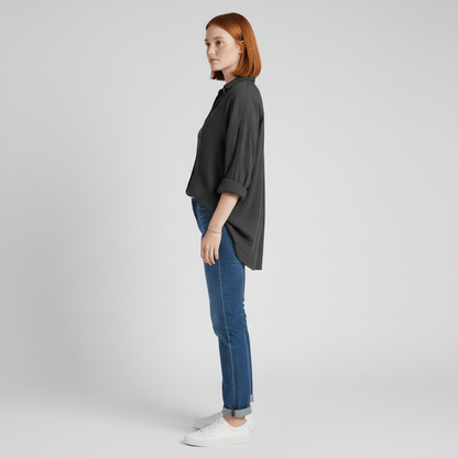 Relaxed Fit Button Down Long Sleeve Shirt