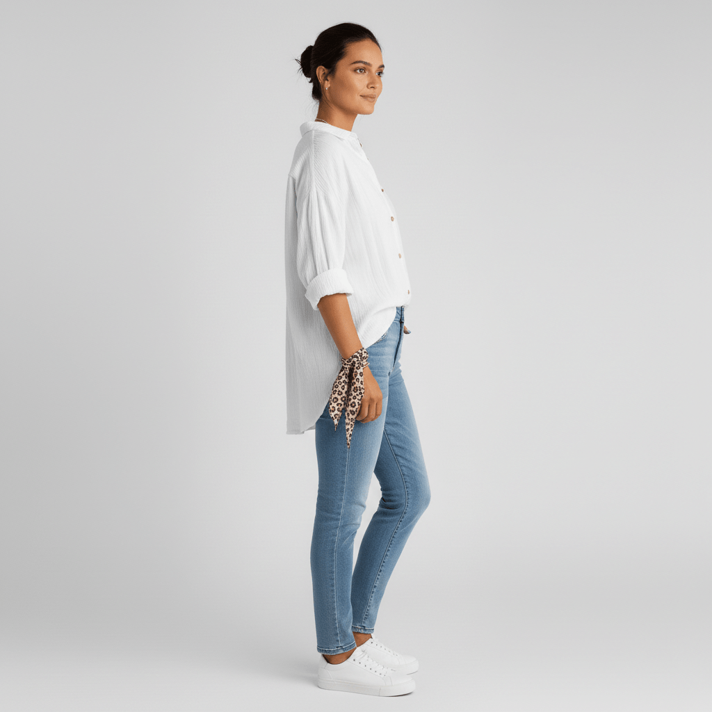 Relaxed Fit Button Down Long Sleeve Shirt