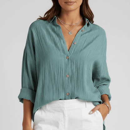 Relaxed Fit Button Down Long Sleeve Shirt