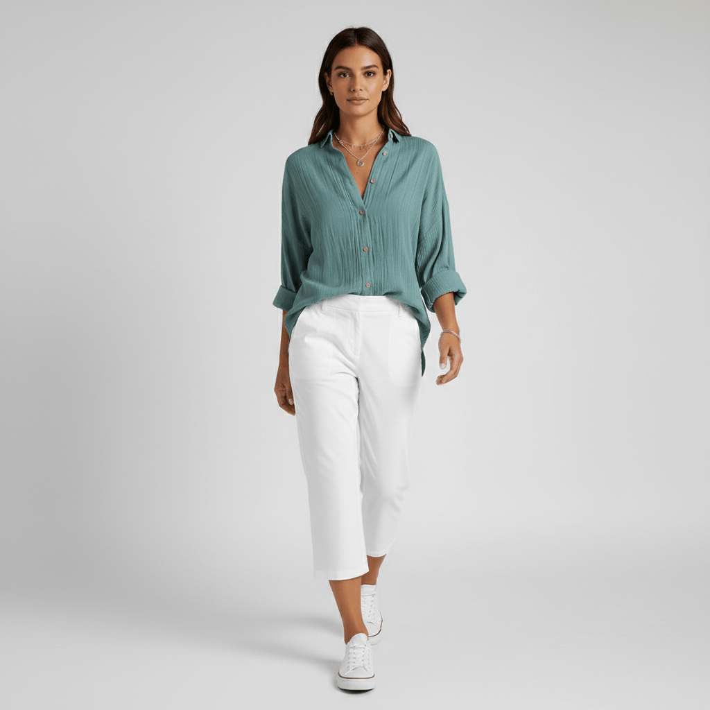Relaxed Fit Button Down Long Sleeve Shirt