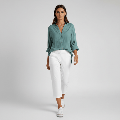 Relaxed Fit Button Down Long Sleeve Shirt