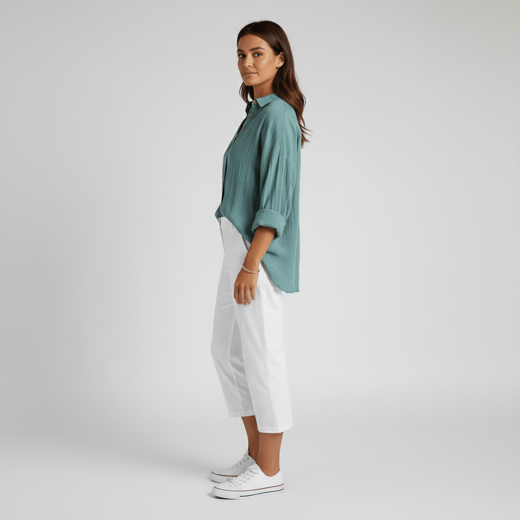 Relaxed Fit Button Down Long Sleeve Shirt