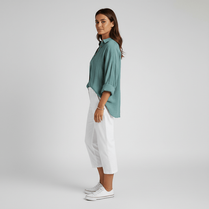 Relaxed Fit Button Down Long Sleeve Shirt