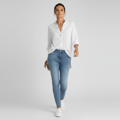 Relaxed Fit Button Down Long Sleeve Shirt