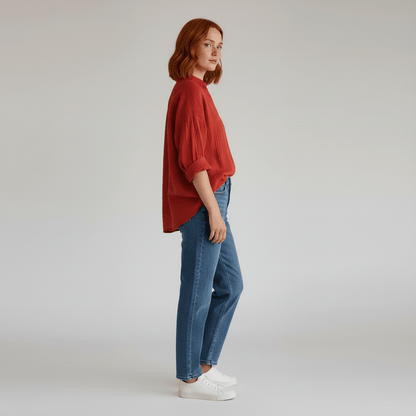 Relaxed Fit Button Down Long Sleeve Shirt