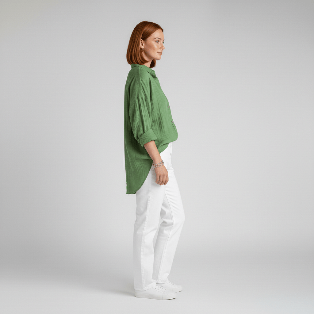Relaxed Fit Button Down Long Sleeve Shirt