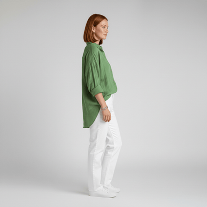 Relaxed Fit Button Down Long Sleeve Shirt