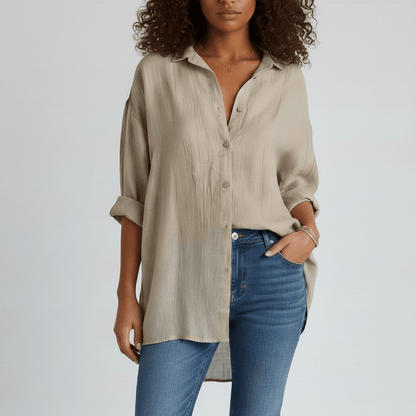 Relaxed Fit Button Down Long Sleeve Shirt