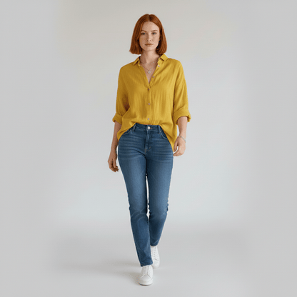 Relaxed Fit Button Down Long Sleeve Shirt