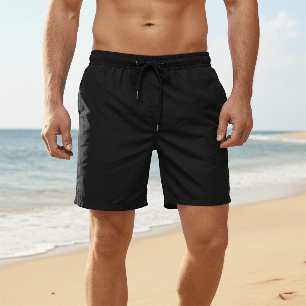 Fast Dry Beach Shorts with Stretchy Waist and Tie