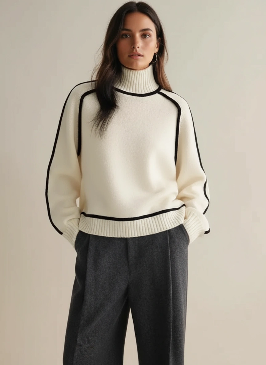 Women's Crew Neck Sweater Cozy Thermal Knit Top