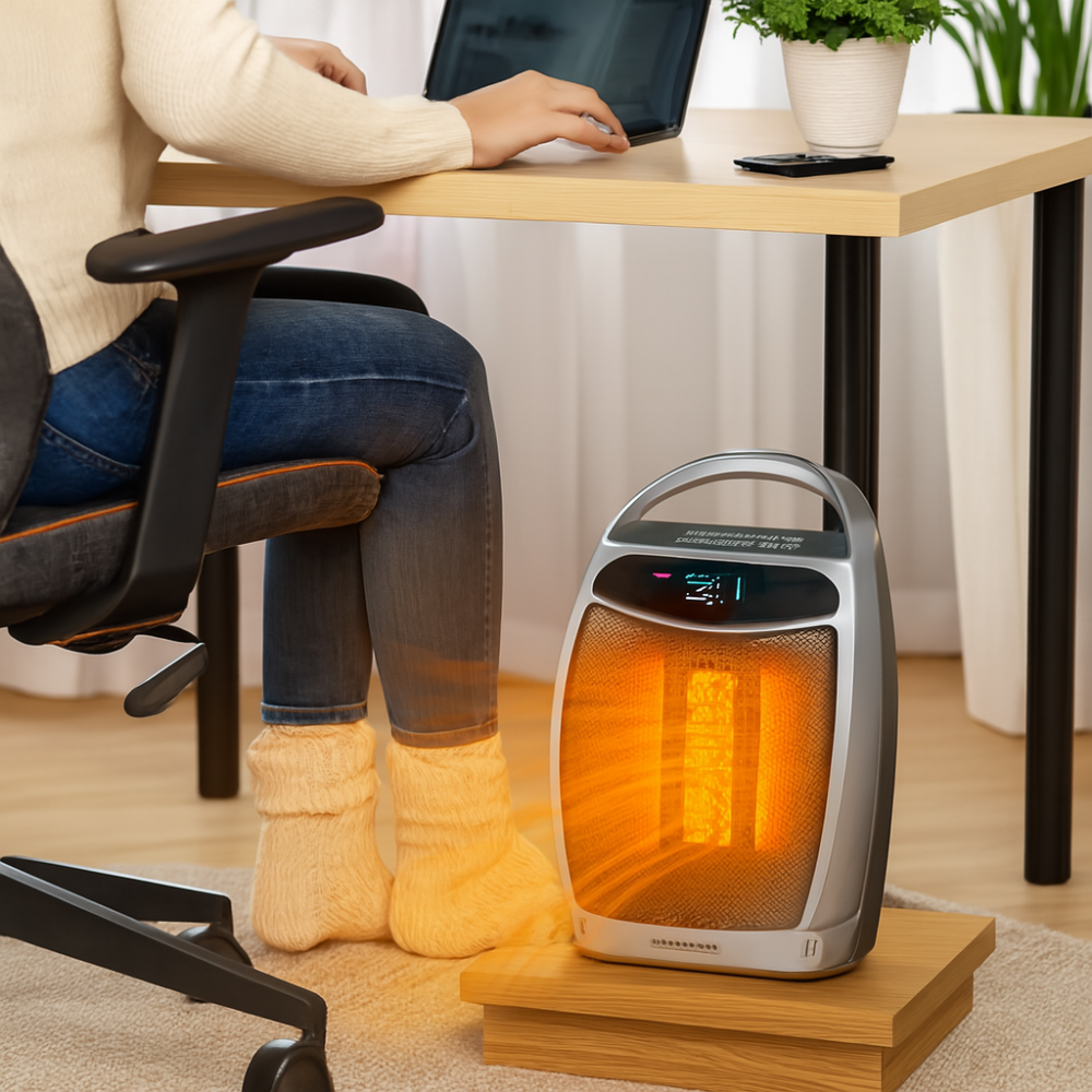 Compact Electric Ceramic Heater with Remote Control
