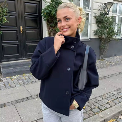 Women's Classic Double Breasted Short Coat
