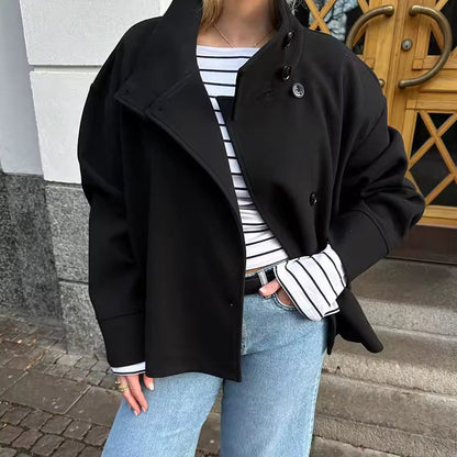 Women's Classic Double Breasted Short Coat