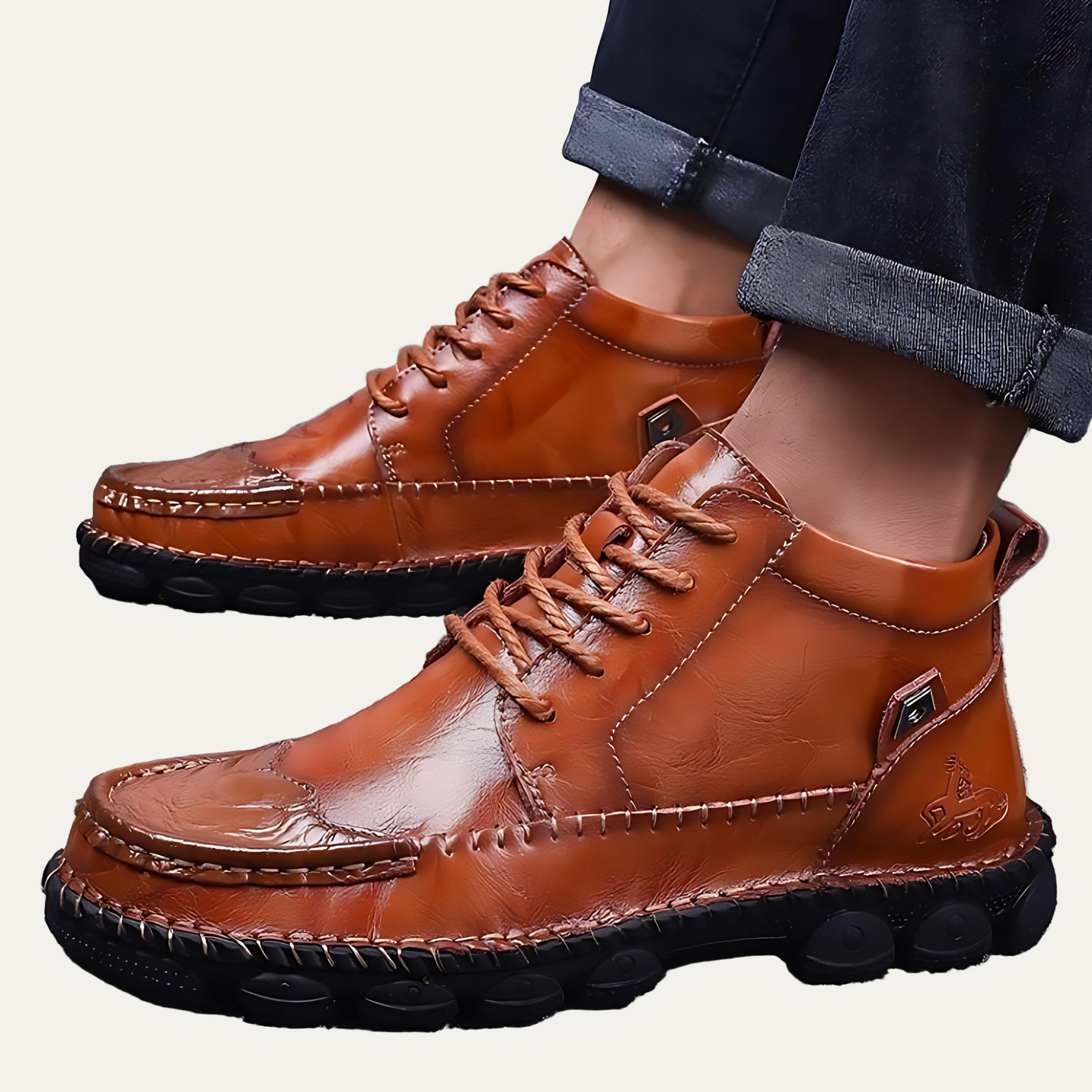 Tough Leather Hiking Ankle Boots - OutfitLondon