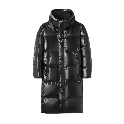 Warm Black Parka Coat with Hood for Men - OutfitLondon
