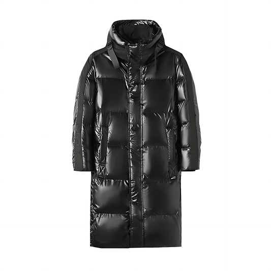 Warm Black Parka Coat with Hood for Men - OutfitLondon