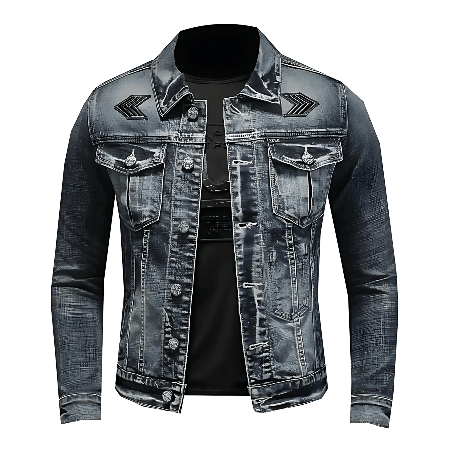 Dark Wash Faded Denim Jacket - OutfitLondon