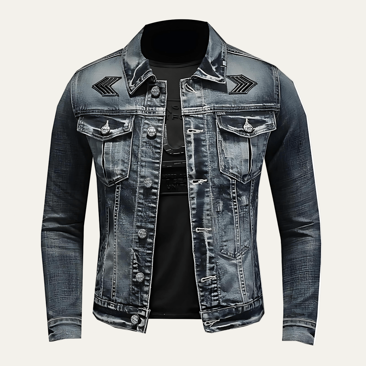 Ripped Vintage Style Denim Trucker Jacket for Men - OutfitLondon