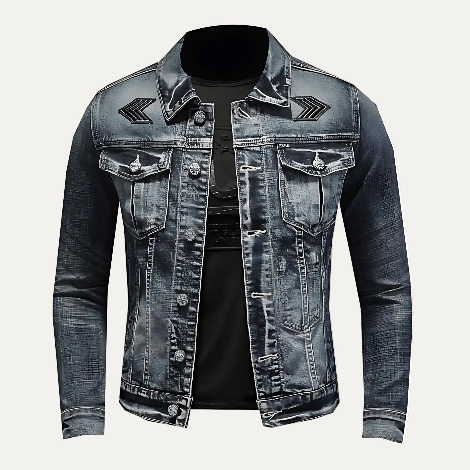Ripped Vintage Style Denim Trucker Jacket for Men - OutfitLondon