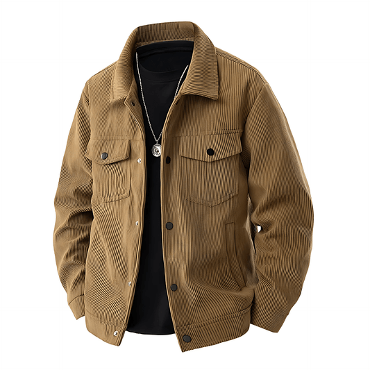 Classic Button Down Jacket with Pockets - OutfitLondon