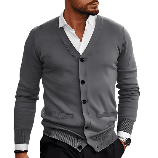 Relaxed Fit Cotton Button Cardigan Sweater - OutfitLondon