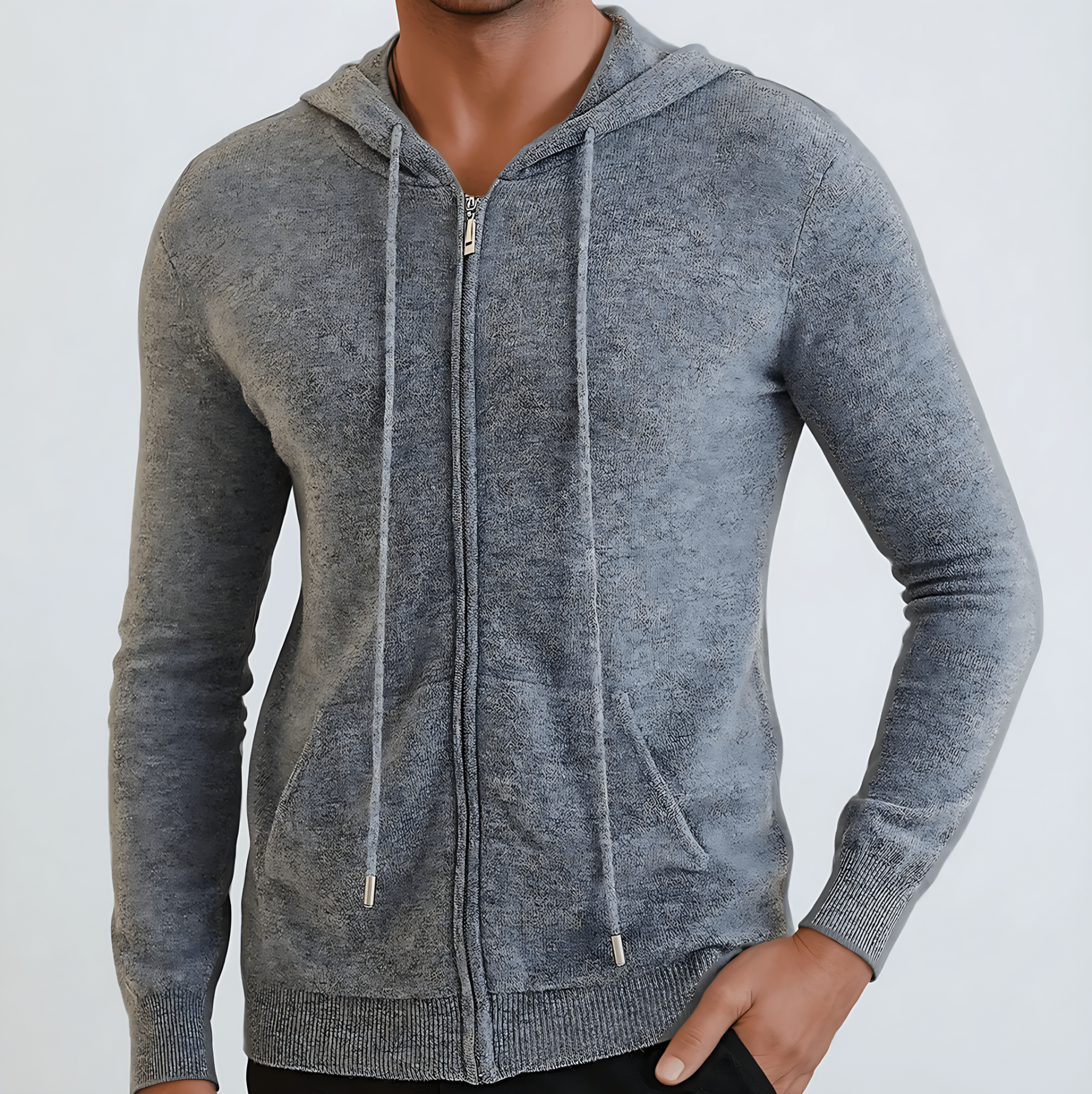 Relaxed Fit Grey Hooded Sweatshirt - OutfitLondon
