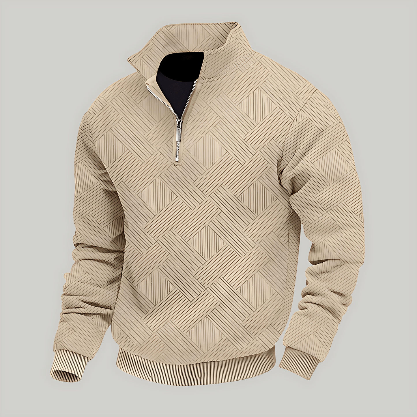 Relaxed Fit Half Zip Sweater - OutfitLondon