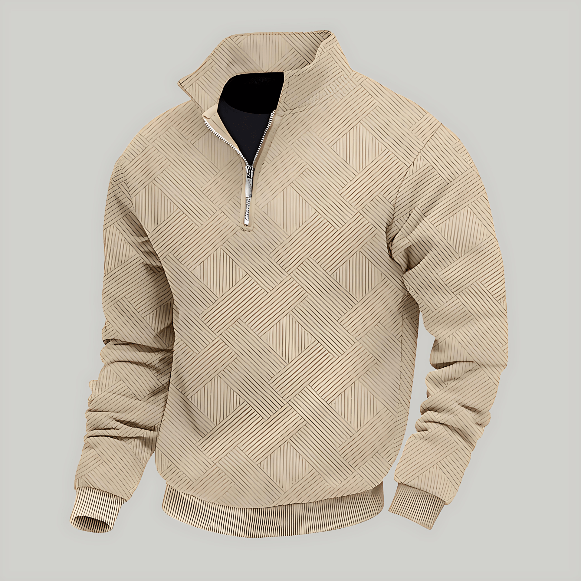 Relaxed Fit Half Zip Sweater - OutfitLondon