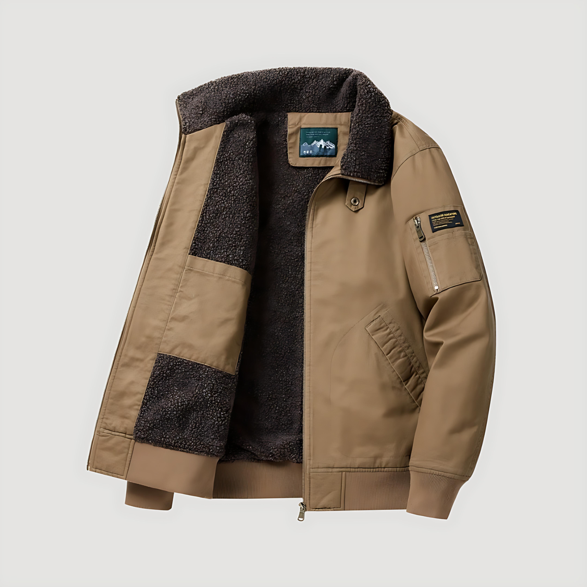 Warm Fleece Bomber Jacket Winter Coat - OutfitLondon
