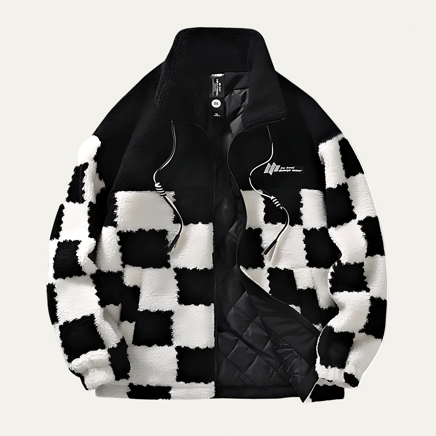 Warm Plaid Quilted Mens Fleece Jacket - OutfitLondon