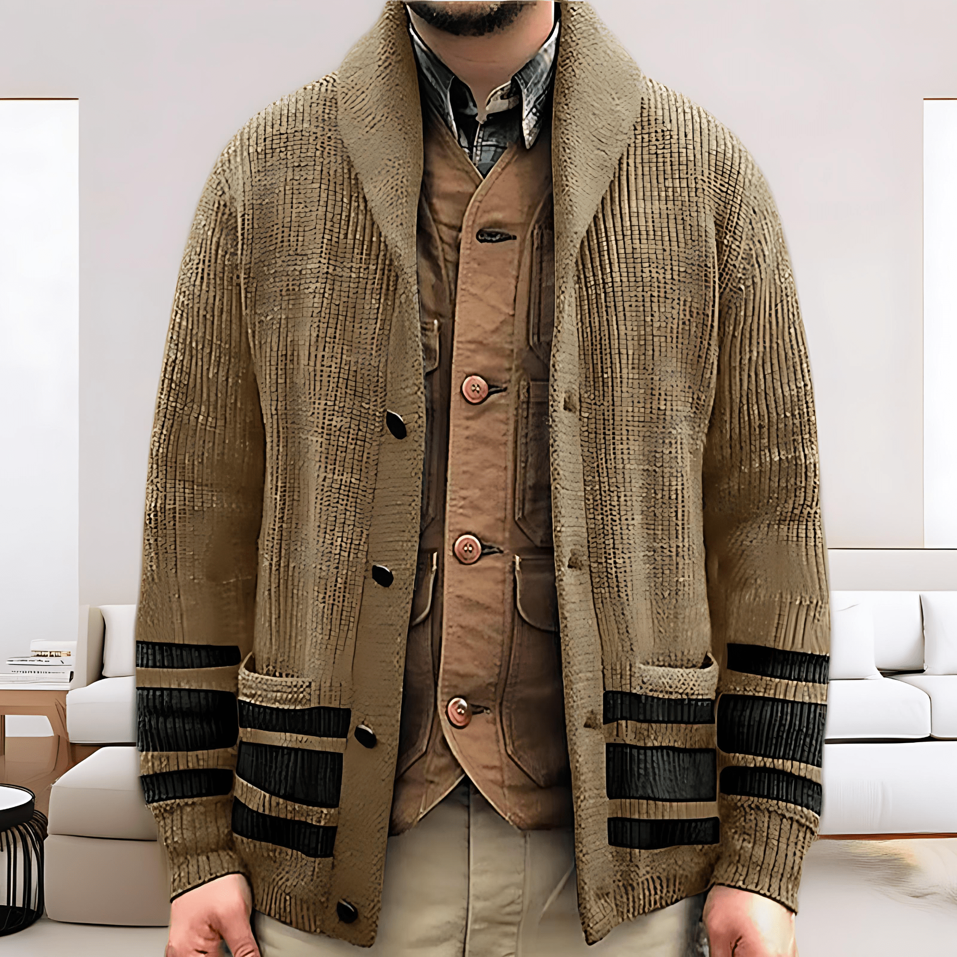 Cozy Oversized Knit Cardigan with Pockets - OutfitLondon