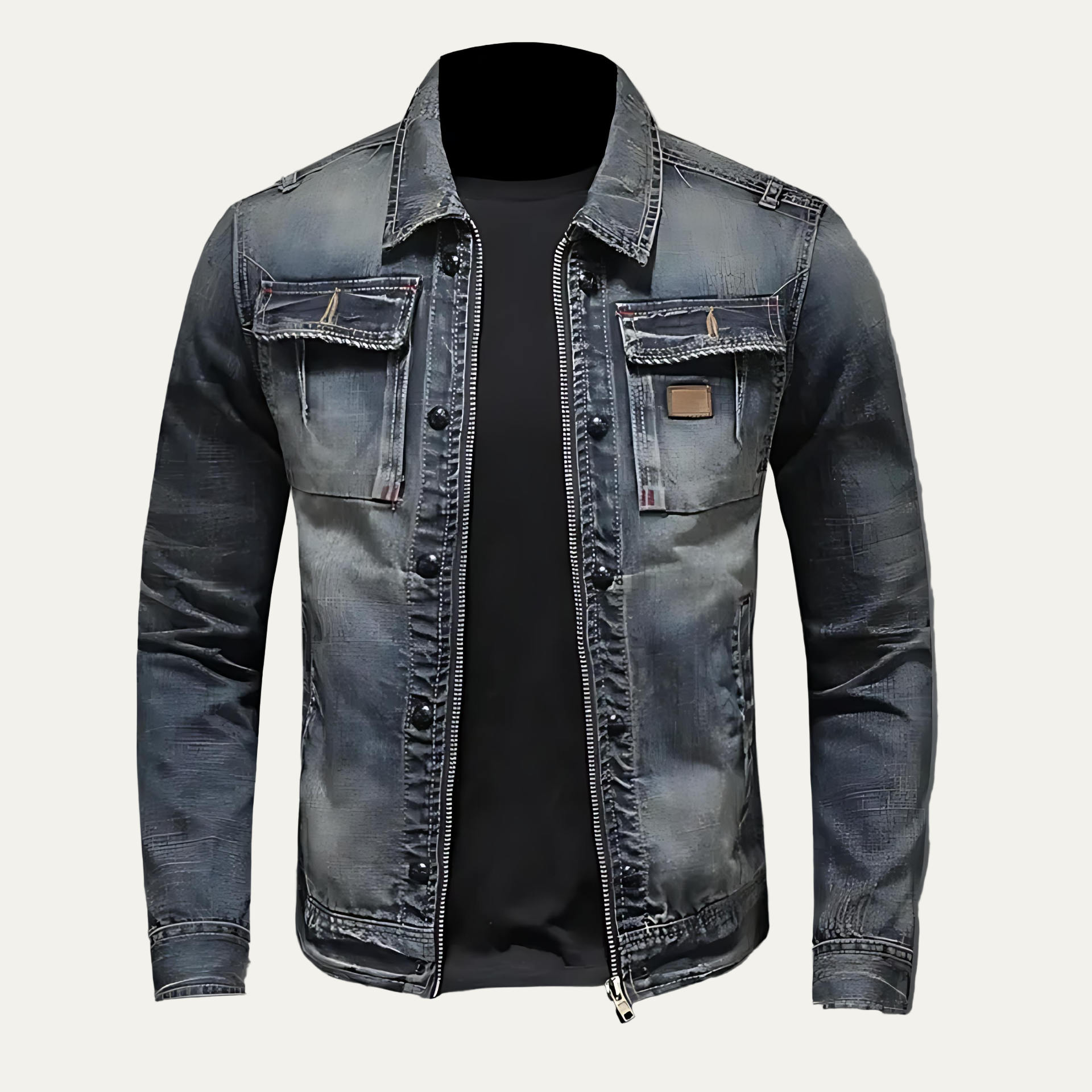 Ripped Vintage Style Denim Trucker Jacket - OutfitLondon