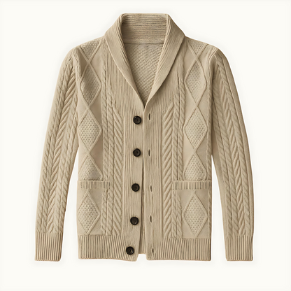 Cozy Cable Knit Crew Neck Cardigan Sweater - OutfitLondon