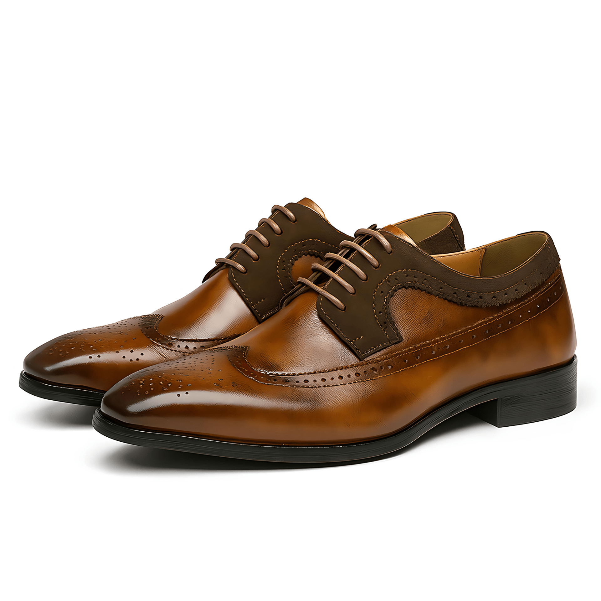 Timeless Perforated Lace Up Oxford Dress Shoes - OutfitLondon