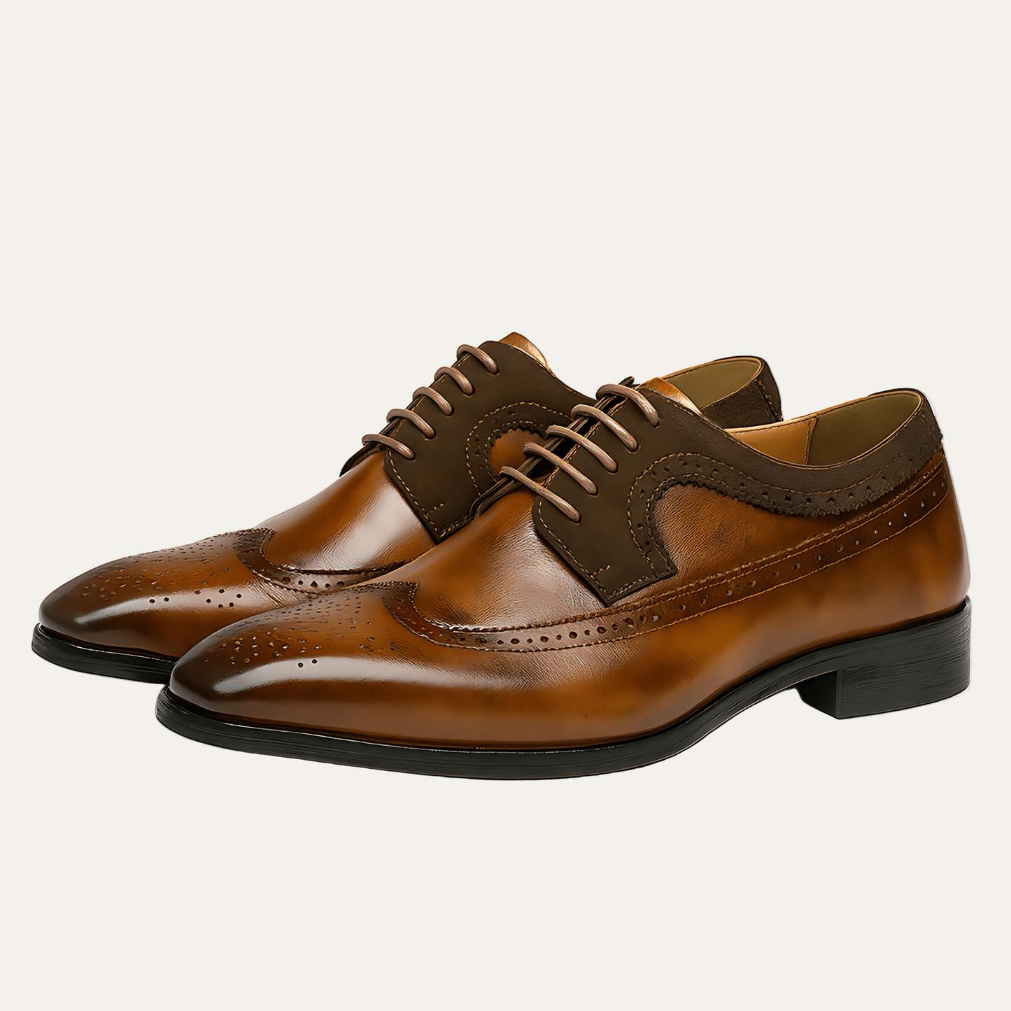 Classic Leather Wingtip Oxford Shoes - OutfitLondon