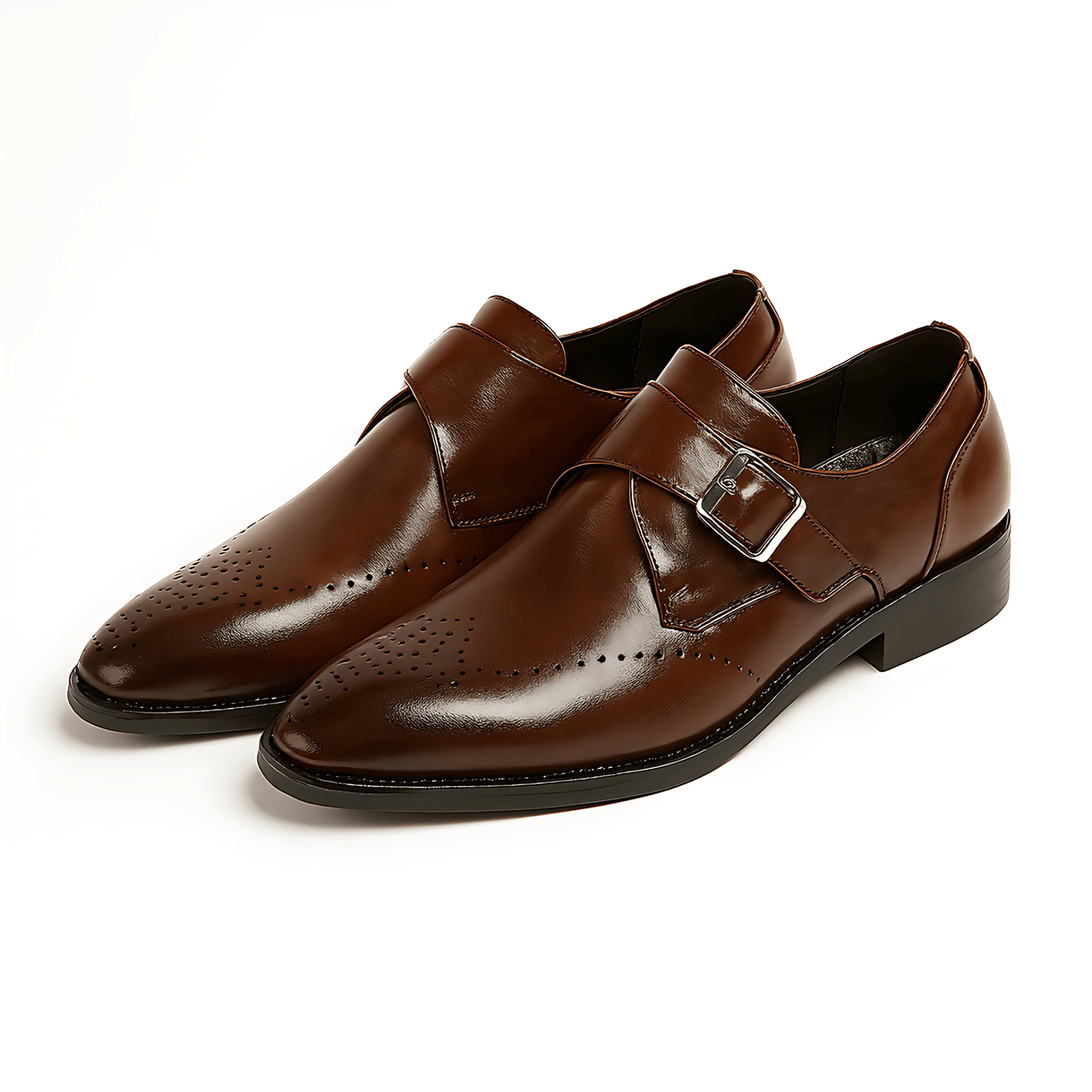 Elegant Leather Monk Strap Formal Shoes - OutfitLondon