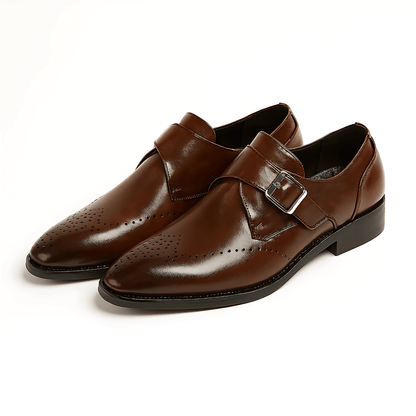 Elegant Leather Monk Strap Formal Shoes - OutfitLondon