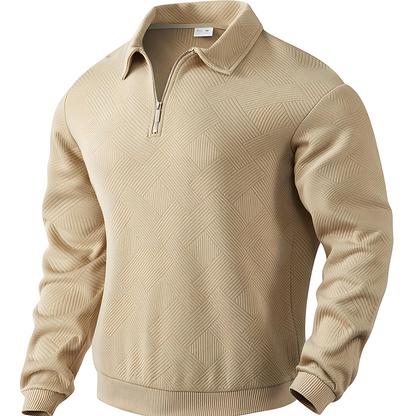 Classic Crew Neck Quarter Zip Sweater - OutfitLondon