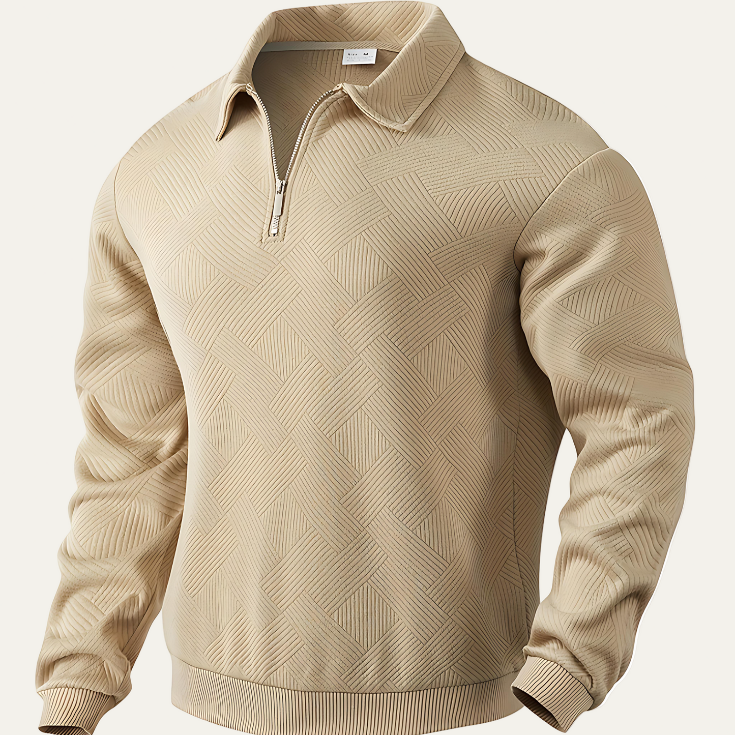 Men's Thick Quarter Zip Fleece Polo Sweater - OutfitLondon