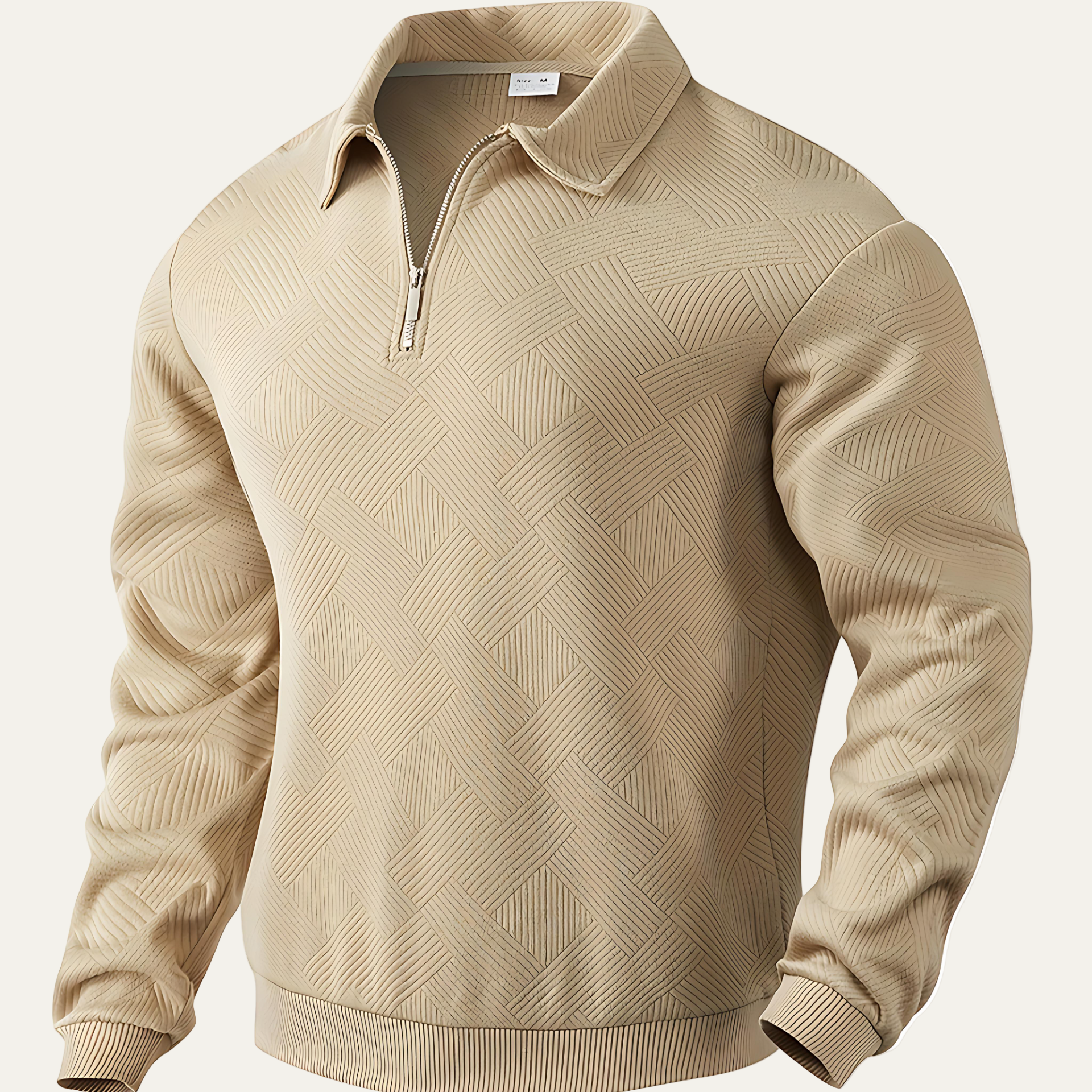 Men's Thick Quarter Zip Fleece Polo Sweater - OutfitLondon