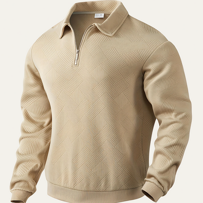 Men's Thick Quarter Zip Fleece Polo Sweater - OutfitLondon