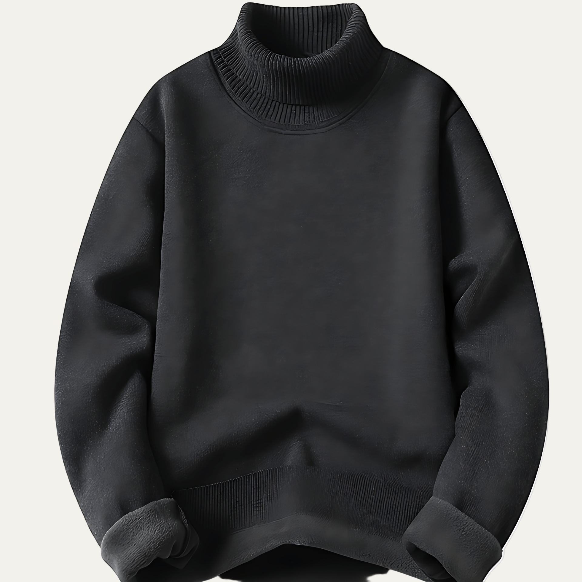 Warm Thick Fleece Lined Turtleneck Sweater - OutfitLondon